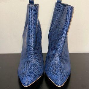Blue Snake Skin Booties size 6.5